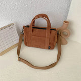 Corduroy Tote Bag Shoulder Shopper Crossbody Travel Phone Pouch