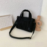 Corduroy Tote Bag Shoulder Shopper Crossbody Travel Phone Pouch
