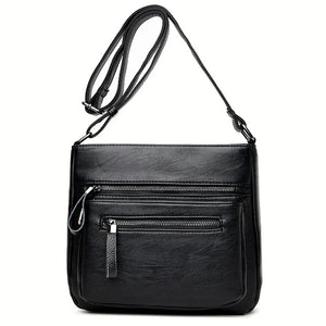 High Leather Women Handbag Multi-pocket Shoulder Bag