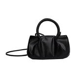 Women's Pleated Tote Crossbody Messenger Bag Soft PU Leather Shoulder Bag