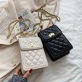 Women's Diagonal Leather Sheepskin Shoulder Bag