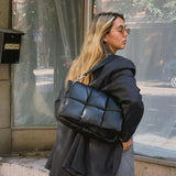 Women's Down Shoulder Bag PU Leather Flap Messenger Bag