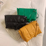 Women's Down Shoulder Bag PU Leather Flap Messenger Bag