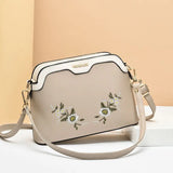 Embroidered Small Bag Soft Leather Shoulder Crossbody Bag