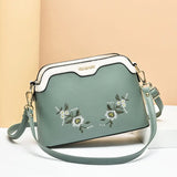 Embroidered Small Bag Soft Leather Shoulder Crossbody Bag