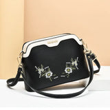 Embroidered Small Bag Soft Leather Shoulder Crossbody Bag