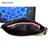 Women's Embroidery Ethnic Mini Wallet Hand Grasp Bag Mobile Drop