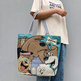 Ethnic Embroidery Canvas Handbag Tote Reusable Shoulder Bag