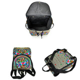 Ethnic Style Multicolor Peony Embroidered Backpack