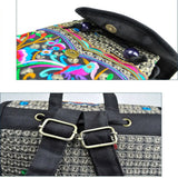 Ethnic Style Multicolor Peony Embroidered Backpack
