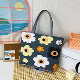 Ethnic Style Printed Canvas Handbag Casual Tote Shopping Bag