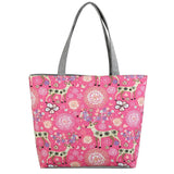 Ethnic Style Printed Canvas Handbag Women Casual Tote Large Capacity