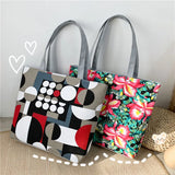 Ethnic Style Printed Canvas Handbag Women Casual Tote Large Capacity