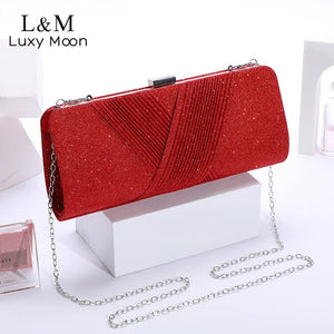Women's Evening Bag Small Chain Wedding Sequin Clutch Bag Silver Shoulder Bag