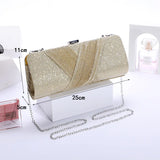 Women's Evening Bag Small Chain Wedding Sequin Clutch Bag Silver Shoulder Bag