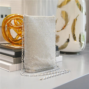 Retro Clutch Crossbody Bag Crystal Rhinestone Evening Purse