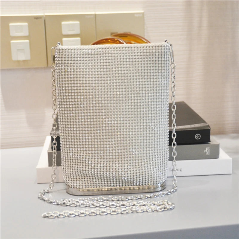 Retro Clutch Crossbody Bag Crystal Rhinestone Evening Purse