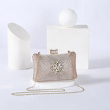 Apricot Crystal Evening Clutch Bag Party Purse Wedding Handbag