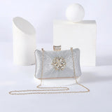 Apricot Crystal Evening Clutch Bag Party Purse Wedding Handbag