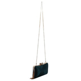 Women's Evening Clutch Bags Silk Satin Party Handbag Dark Green