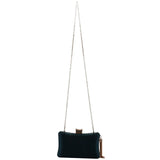 Women's Evening Clutch Bags Silk Satin Party Handbag Dark Green