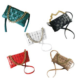 Braided Shoulder Bag PU Leather Weave Purse with Chain
