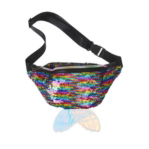 Colorful Sequin Waist Bag Chest Pouch Shoulder Belt Bag Women Fanny Pack