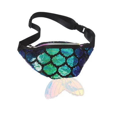 Colorful Sequin Waist Bag Chest Pouch Shoulder Belt Bag Women Fanny Pack