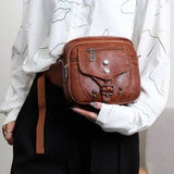 Vintage PU Leather Women's Fanny Pack Crossbody Bag