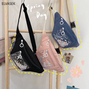 Canvas Waist Pack Shoulder Bag for Women