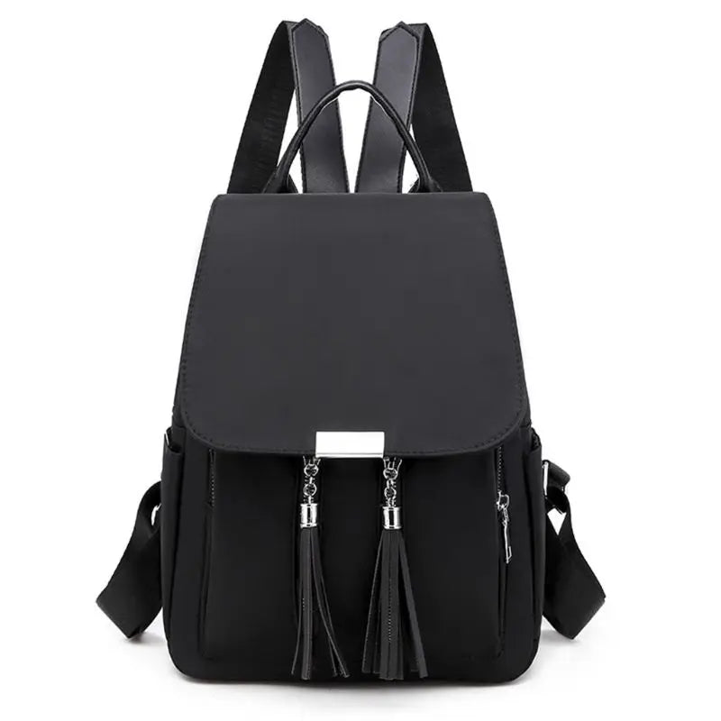 Women's Nylon Backpack Tassel Anti-theft Daypack