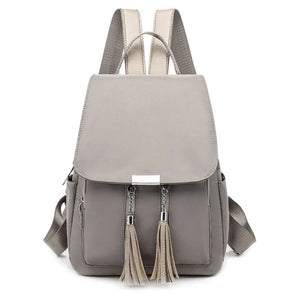 Women's Tassel School Backpack Anti-theft Daypack Rucksack Shoulder Bag