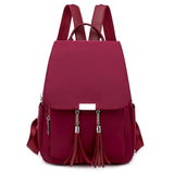 Women's Tassel School Backpack Anti-theft Daypack Rucksack Shoulder Bag