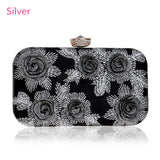 Vintage Embroidery Flower Rose Rhinestones Purse Party Wedding Ladies Bag