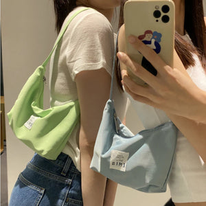 Nylon Messenger Bag Solid Letter Purse Handbag Shopper Bag