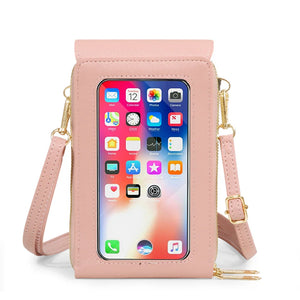 Small Crossbody Shoulder Bag Touch Screen Cell Phone Wallet Purse Leather Clutch