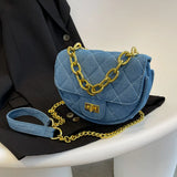 Denim Canvas Crossbody Bag Chain Handbag for Women