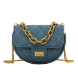Denim Canvas Crossbody Bag Chain Handbag for Women