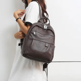 Women's Large Capacity PU Leather Backpack for Girls School