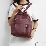 Women's Large Capacity PU Leather Backpack for Girls School