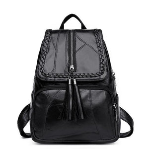 Women's Leather Backpack with Multi-Pocket Large Capacity for Outdoor Travel