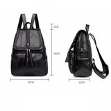 Women's Leather Backpack with Multi-Pocket Large Capacity for Outdoor Travel