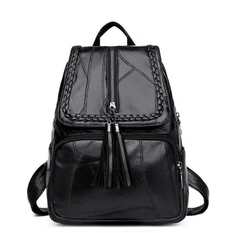 Women's Leather Backpack with Multi-Pocket Large Capacity for Outdoor Travel