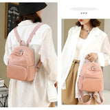 Women's Casual Solid Backpack Large Capacity Small Backpack