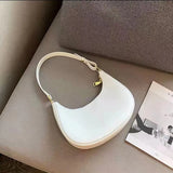 Women's Clutch Handbags Moon Solid PU Leather Underarm Shoulder Bag