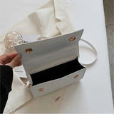 Crocodile Pattern Handbag Solid Shoulder Messenger Bag