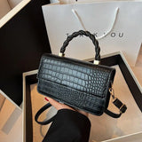 Crocodile Pattern Handbag Solid Shoulder Messenger Bag
