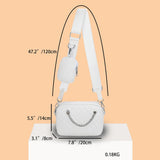 Women's Diamond Pattern Crossbody Bag Chain Square Handbag 2Pc/Set