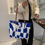 Women's Geometric Pattern Shoulder Bag Tote Bag, Large Capacity Travel Canvas