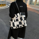 Women's Geometric Pattern Shoulder Bag Tote Bag, Large Capacity Travel Canvas